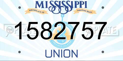 1582757 Mississippi License Plate