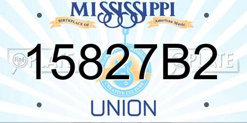 15827B2 Mississippi License Plate