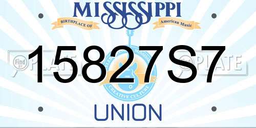 15827S7 Mississippi License Plate