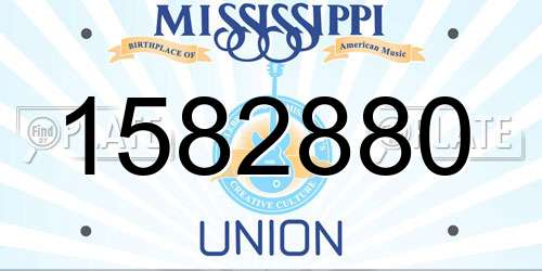 1582880 Mississippi License Plate