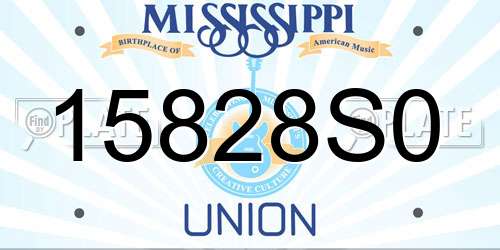15828S0 Mississippi License Plate