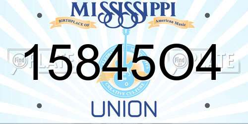 15845O4 Mississippi License Plate