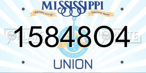 15848O4 Mississippi License Plate