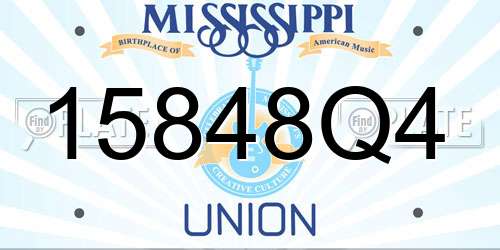 15848Q4 Mississippi License Plate