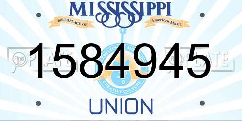 1584945 Mississippi License Plate