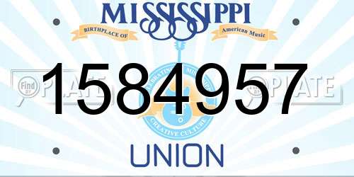 1584957 Mississippi License Plate
