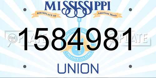 1584981 Mississippi License Plate