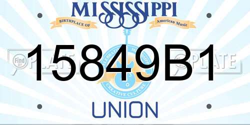 15849B1 Mississippi License Plate