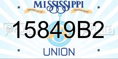 15849B2 Mississippi License Plate