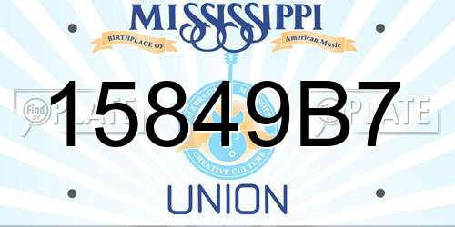 15849B7 Mississippi License Plate
