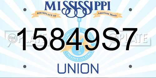 15849S7 Mississippi License Plate
