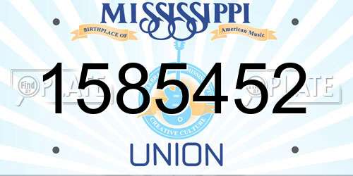 1585452 Mississippi License Plate