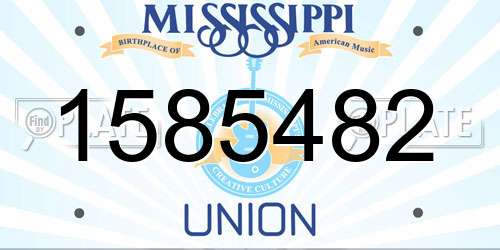 1585482 Mississippi License Plate