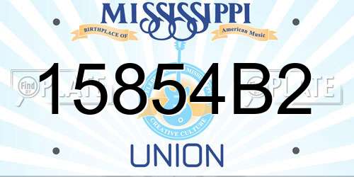 15854B2 Mississippi License Plate