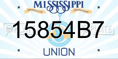 15854B7 Mississippi License Plate