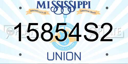 15854S2 Mississippi License Plate