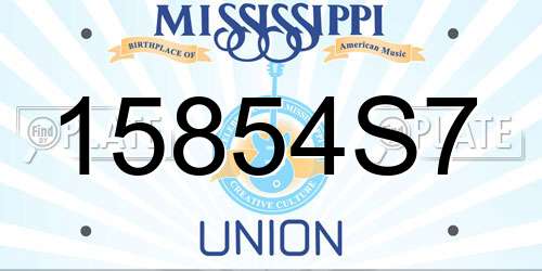 15854S7 Mississippi License Plate