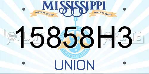 15858H3 Mississippi License Plate