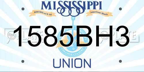1585BH3 Mississippi License Plate