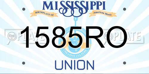 1585RO Mississippi License Plate
