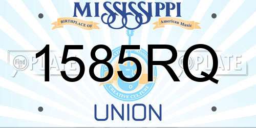 1585RQ Mississippi License Plate