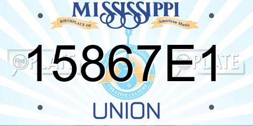 15867E1 Mississippi License Plate
