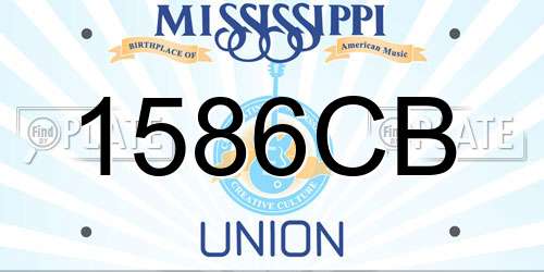 1586CB Mississippi License Plate