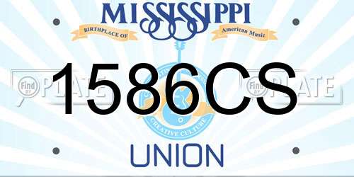 1586CS Mississippi License Plate