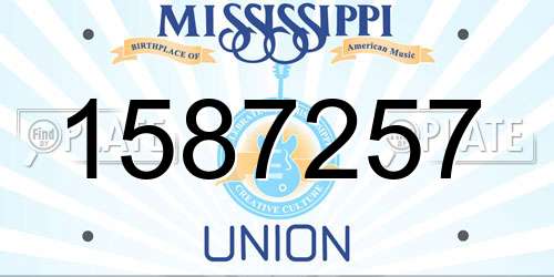 1587257 Mississippi License Plate