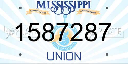 1587287 Mississippi License Plate