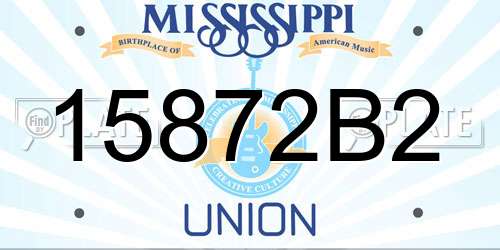 15872B2 Mississippi License Plate