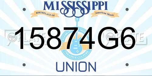 15874G6 Mississippi License Plate