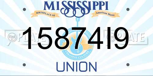 15874I9 Mississippi License Plate