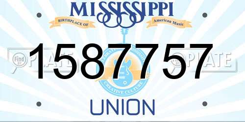 1587757 Mississippi License Plate