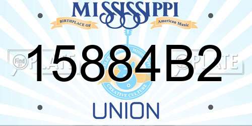 15884B2 Mississippi License Plate