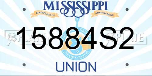 15884S2 Mississippi License Plate