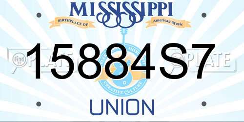 15884S7 Mississippi License Plate