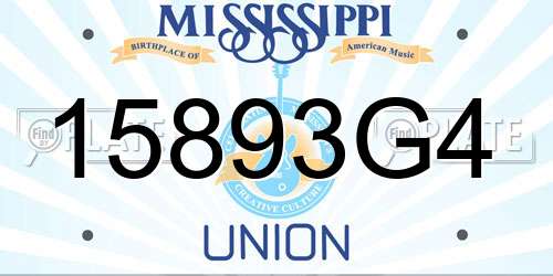 15893G4 Mississippi License Plate