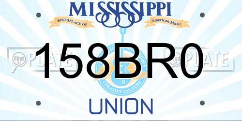 158BR0 Mississippi License Plate
