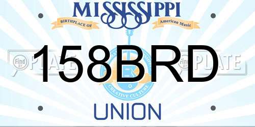 158BRD Mississippi License Plate
