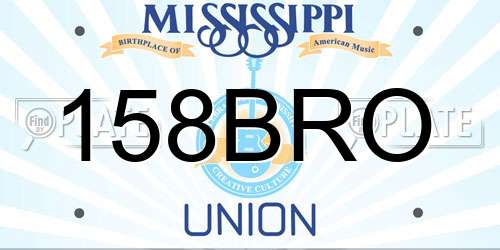 158BRO Mississippi License Plate
