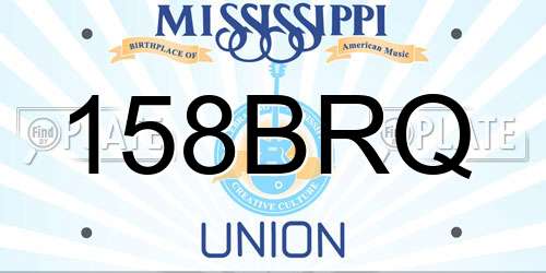 158BRQ Mississippi License Plate