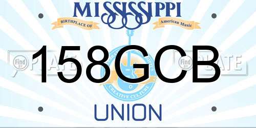 158GCB Mississippi License Plate