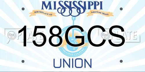 158GCS Mississippi License Plate