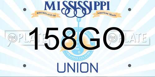 158GO Mississippi License Plate
