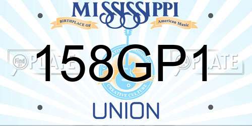 158GP1 Mississippi License Plate