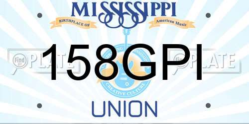 158GPI Mississippi License Plate