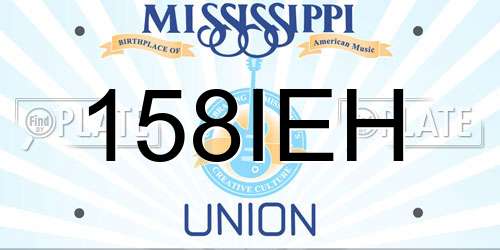 158IEH Mississippi License Plate