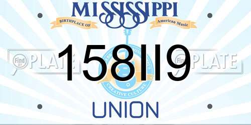 158II9 Mississippi License Plate