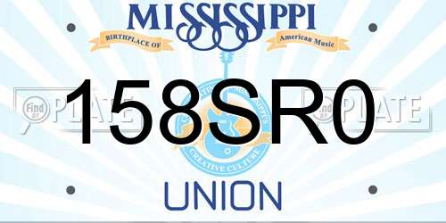 158SR0 Mississippi License Plate